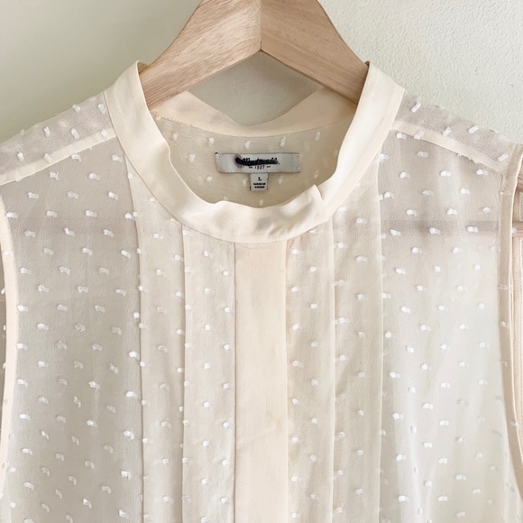 Madewell Natural Silk Cream Pintuck Pleated Tank - Picture 6 of 6